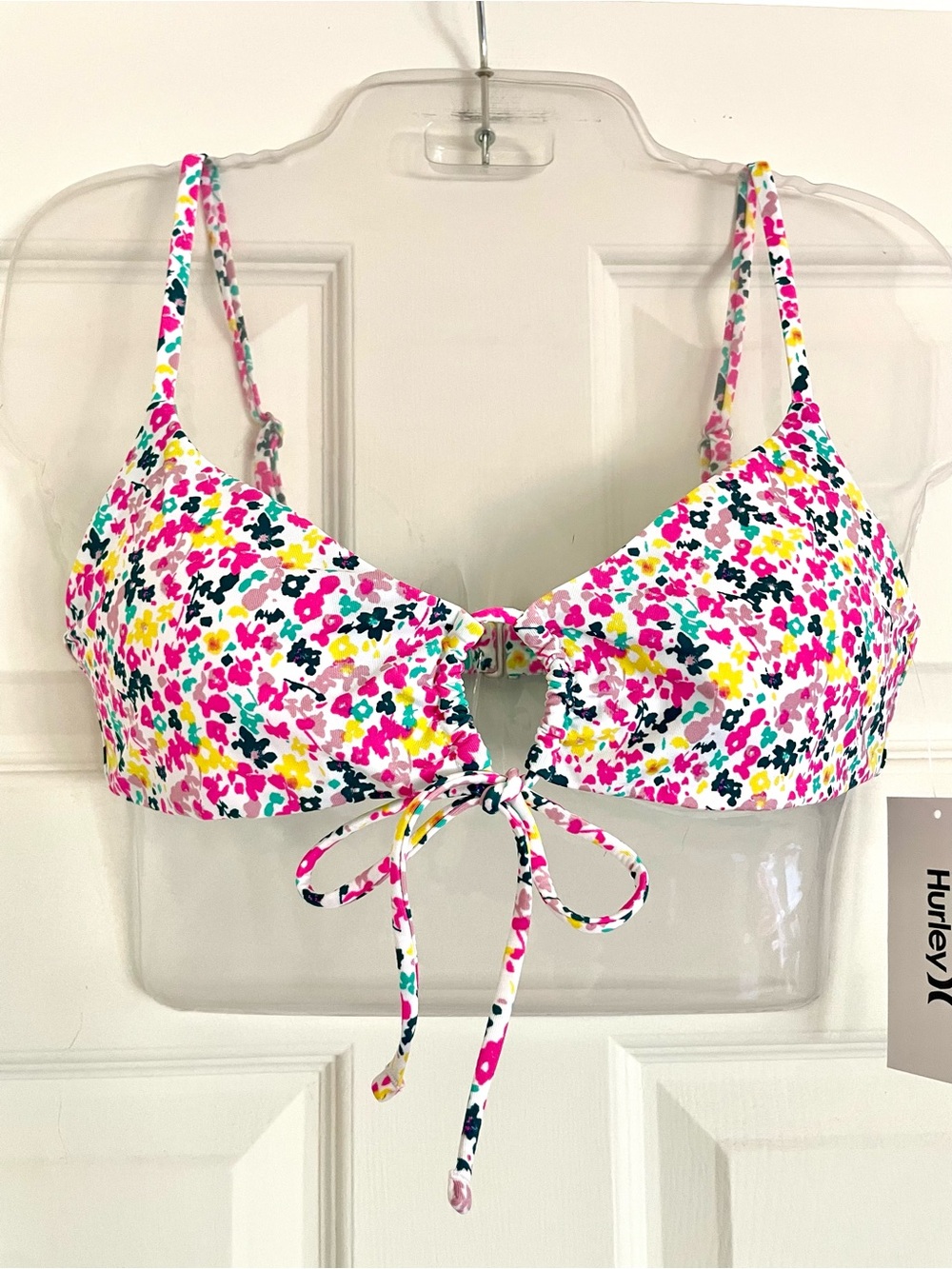 Hurley Confetti Floral Keyhole Bikini Top